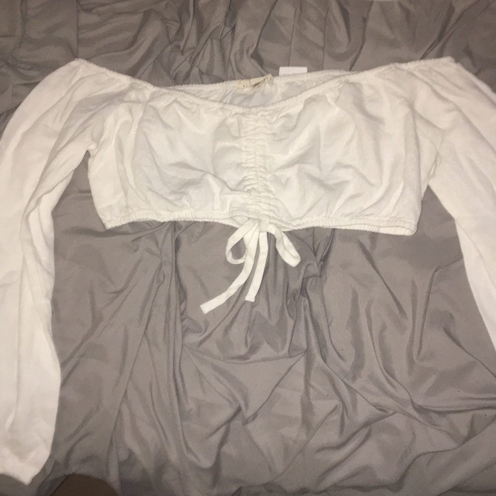 LA Hearts cropped tie front top